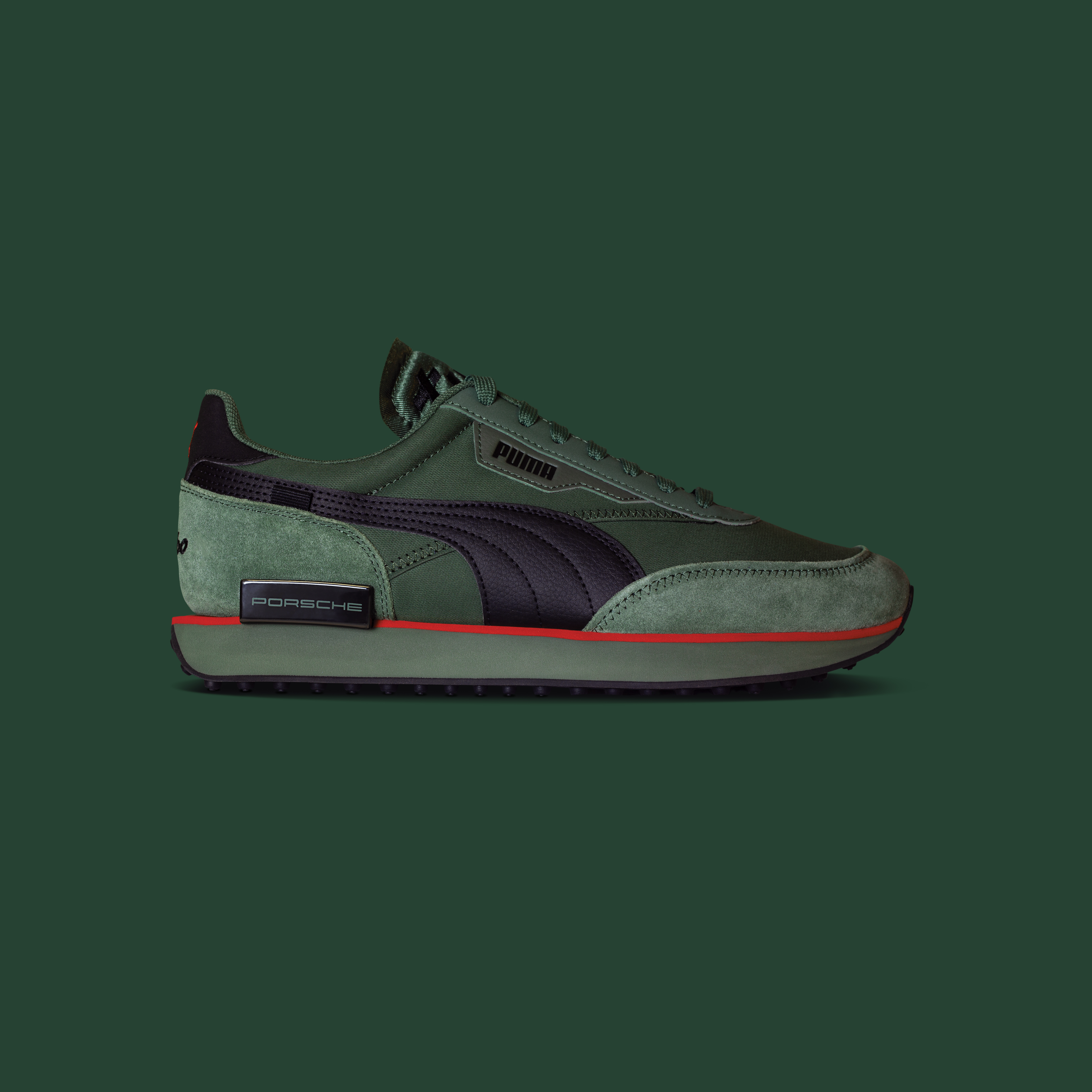 Porsche x PUMA Future Rider in Oak Green, side view