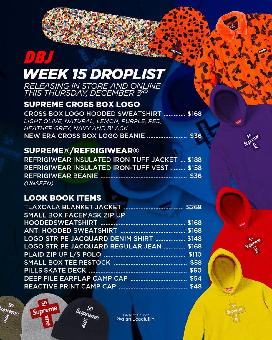 Supreme FW20 Week 15 Droplist