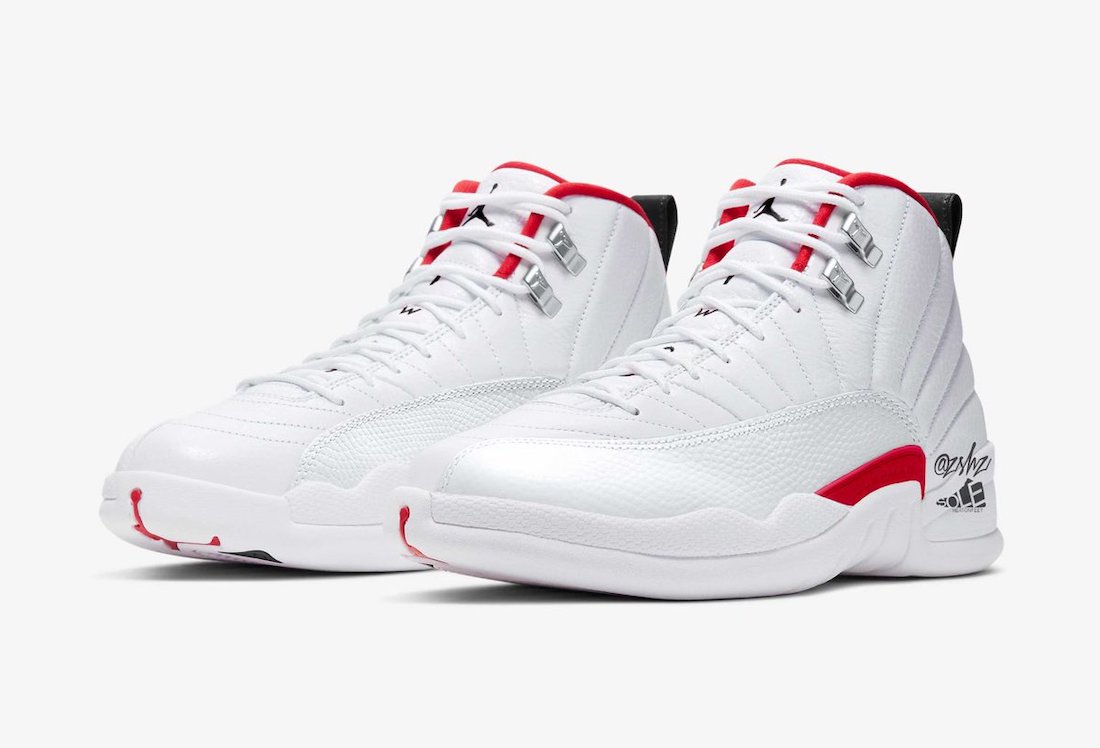 Air Jordan 12 Twist White University Red Black CT8013-106 Release Date Mock