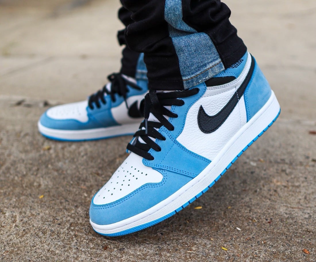 Air Jordan 1 High Og University Blue 555088 134 Release Date On Feet