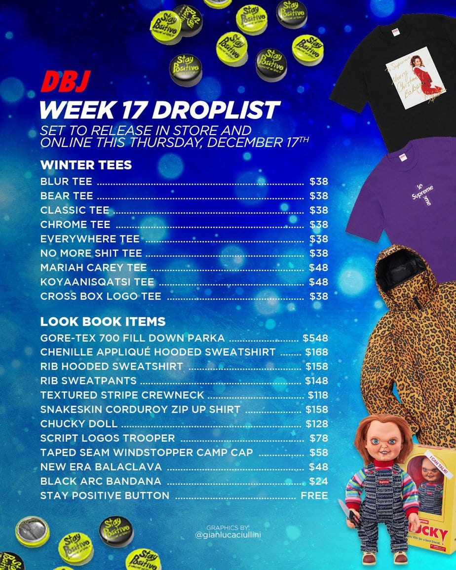 Supreme FW20 Week 17 Droplist + Retails
