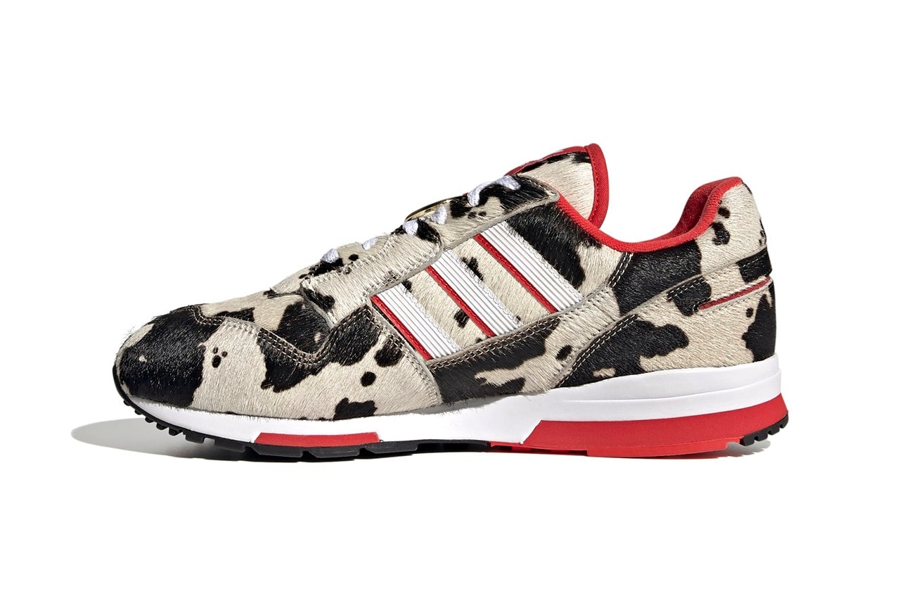 adidas Originals Zx 420 Cloud White Lush Red Core Black Chinese New Year Cow Print FY366...