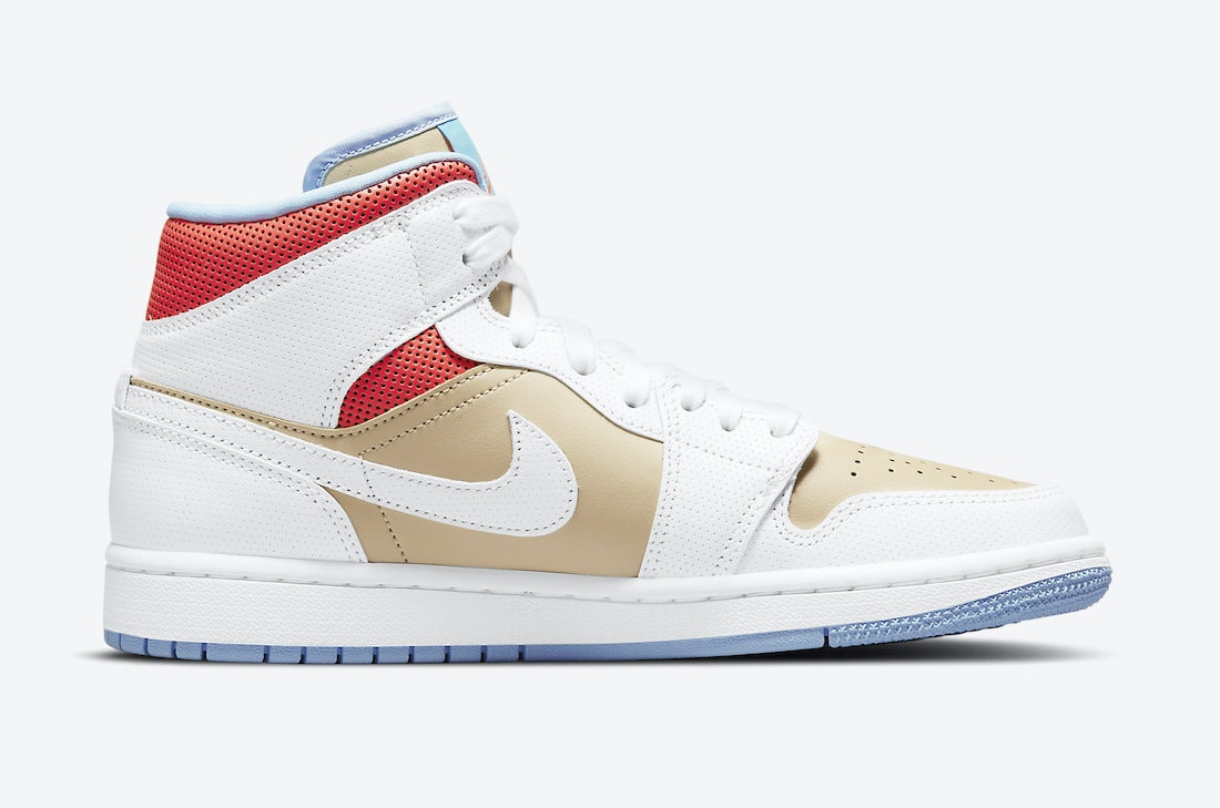 Jordan Brand Covers the Air Jordan 1 Mid in Perforated Leather and Sesame