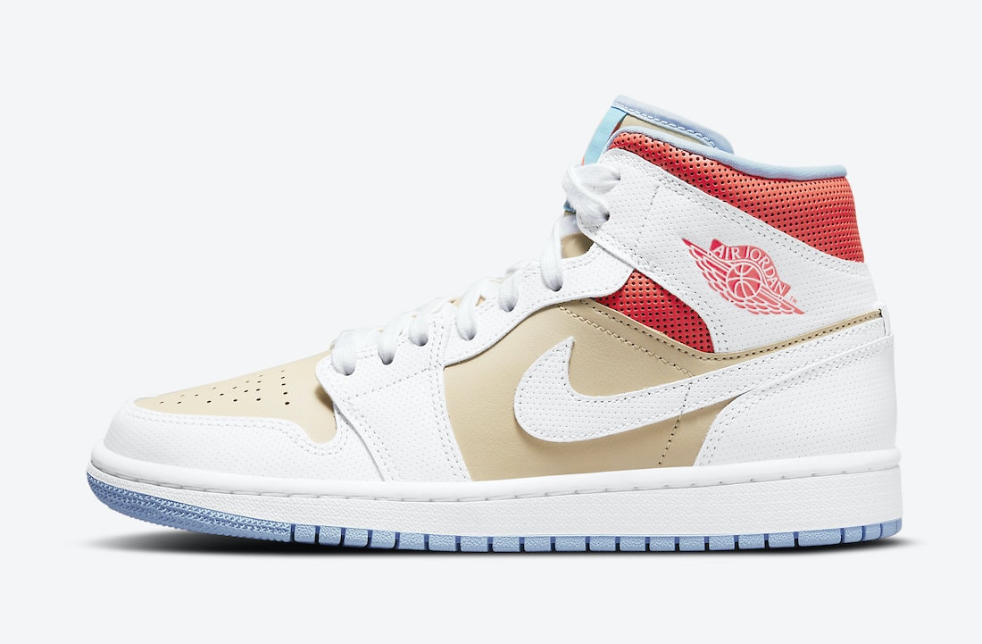 Jordan Brand Covers the Air Jordan 1 Mid in Perforated Leather and Sesame