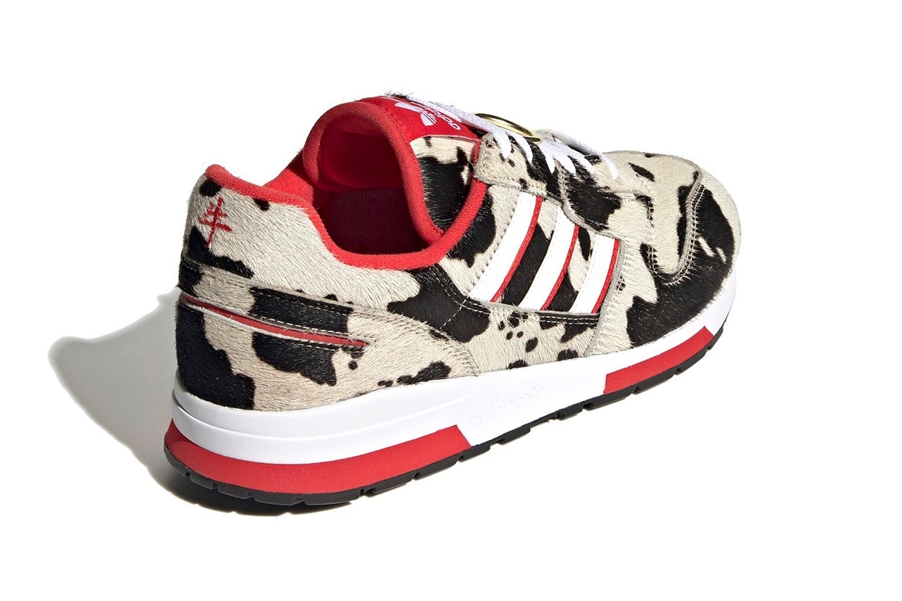 adidas Originals Zx 420 Cloud White Lush Red Core Black Chinese New Year Cow Print FY366...