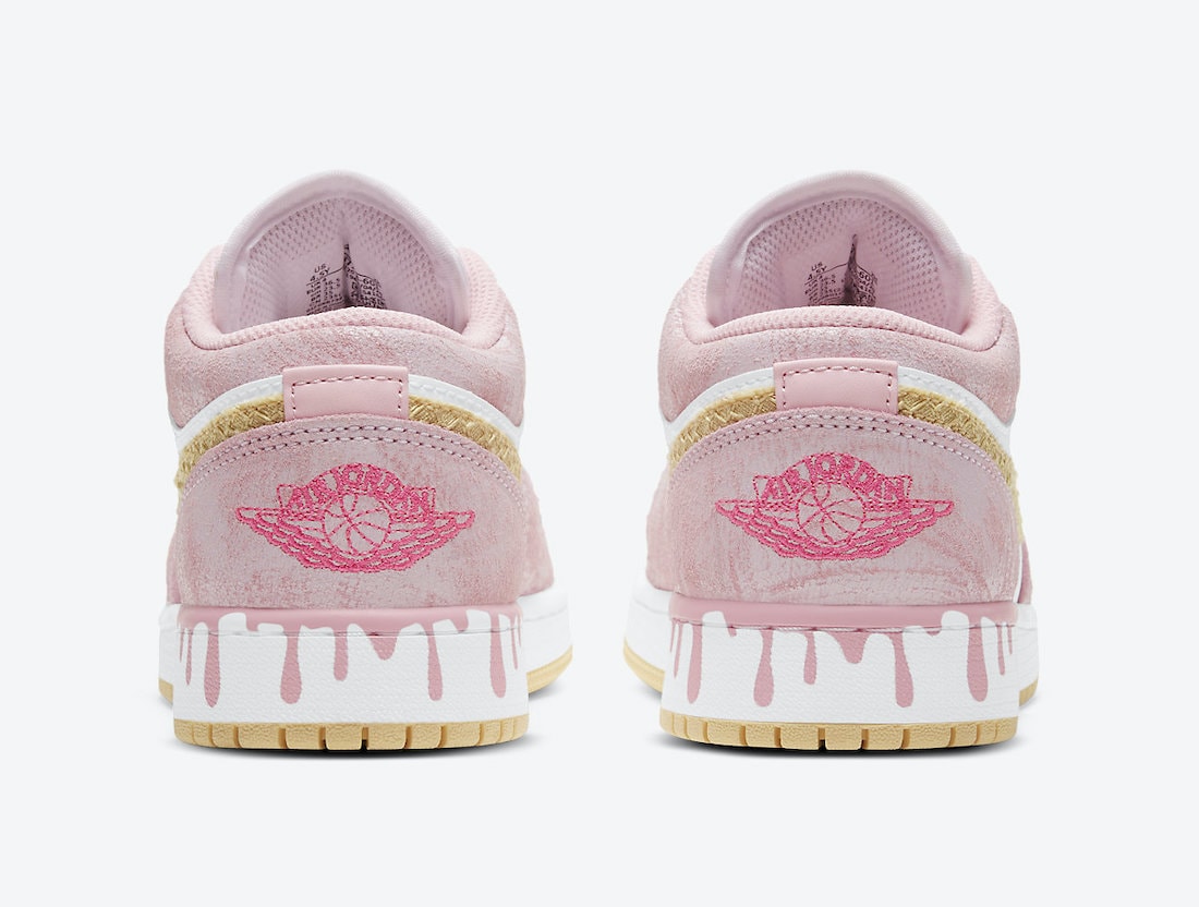 This Air Jordan 1 Low GS Displays A Pink "Paint Drip" Design