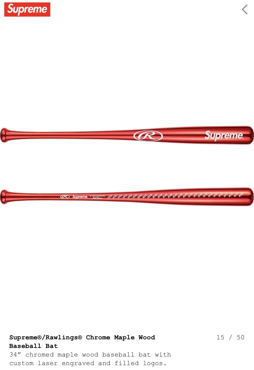 Supreme red baseball bats