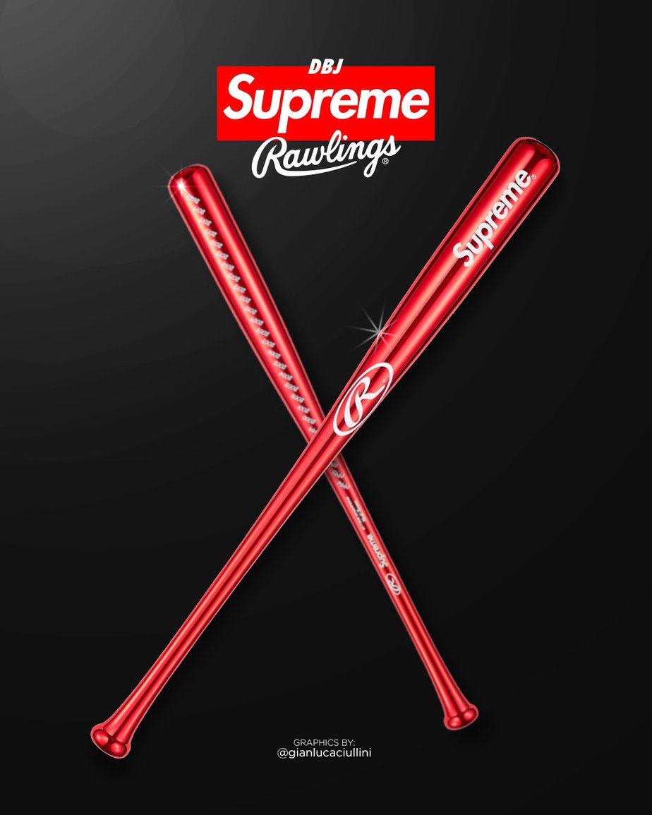 Supreme/rawlings Chrome Maple Wood Baseball Bat