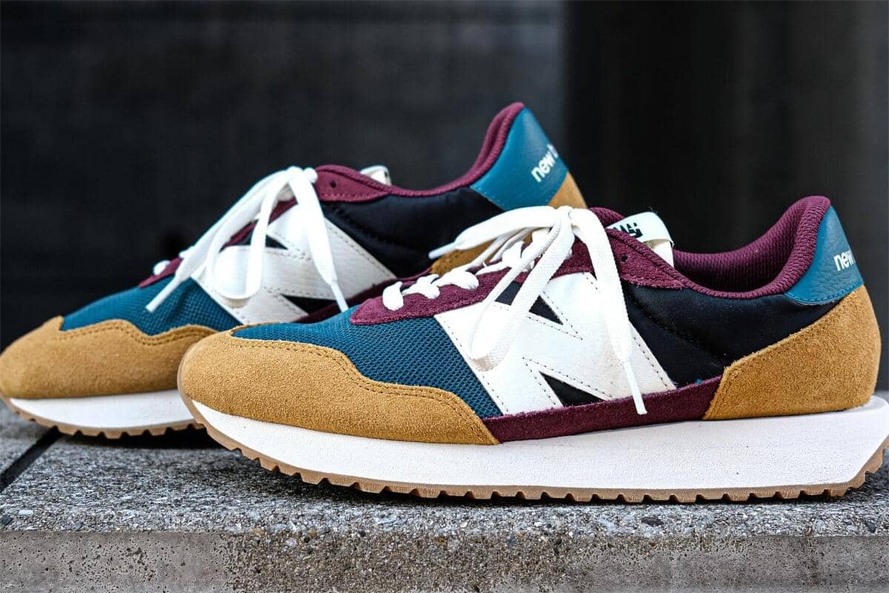 New Balance 237 Beige Teal Purple Beams