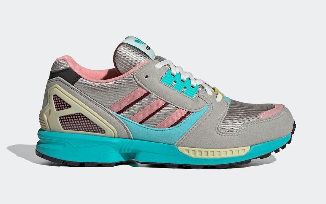 grey and teal adidas