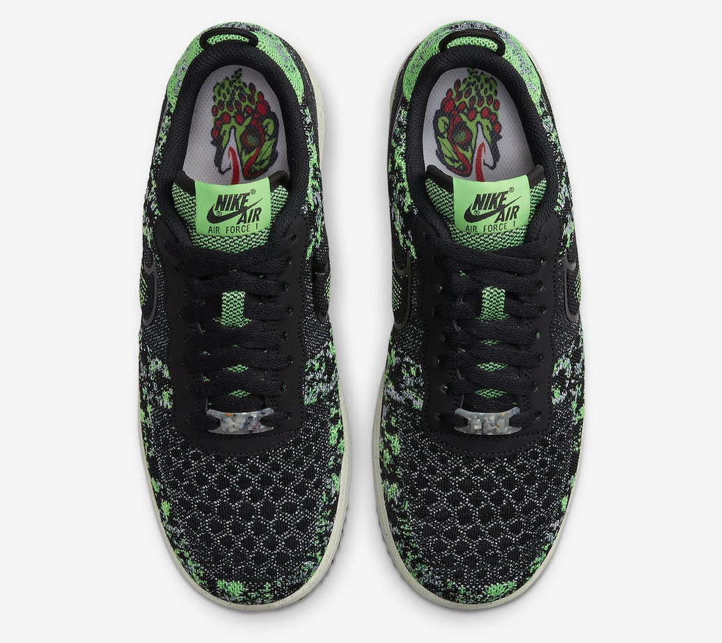 Nike Air Force 1 Crater Flyknit Black Volt DM0590-002