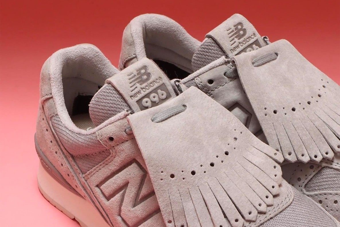 New Balance 996 Wl996ab2 Gray Suede Kilties Tongue Fringe Atmos Tokyo Release Information