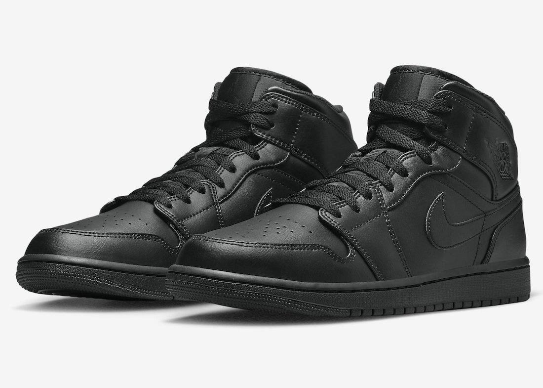 Air Jordan 1 Mid Triple Black Release 