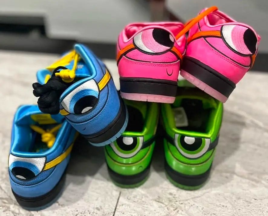 Here's An On-Foot Look At the Powerpuff Girls x Nike SB Dunk Low Blossom,  Bubbles & Buttercup