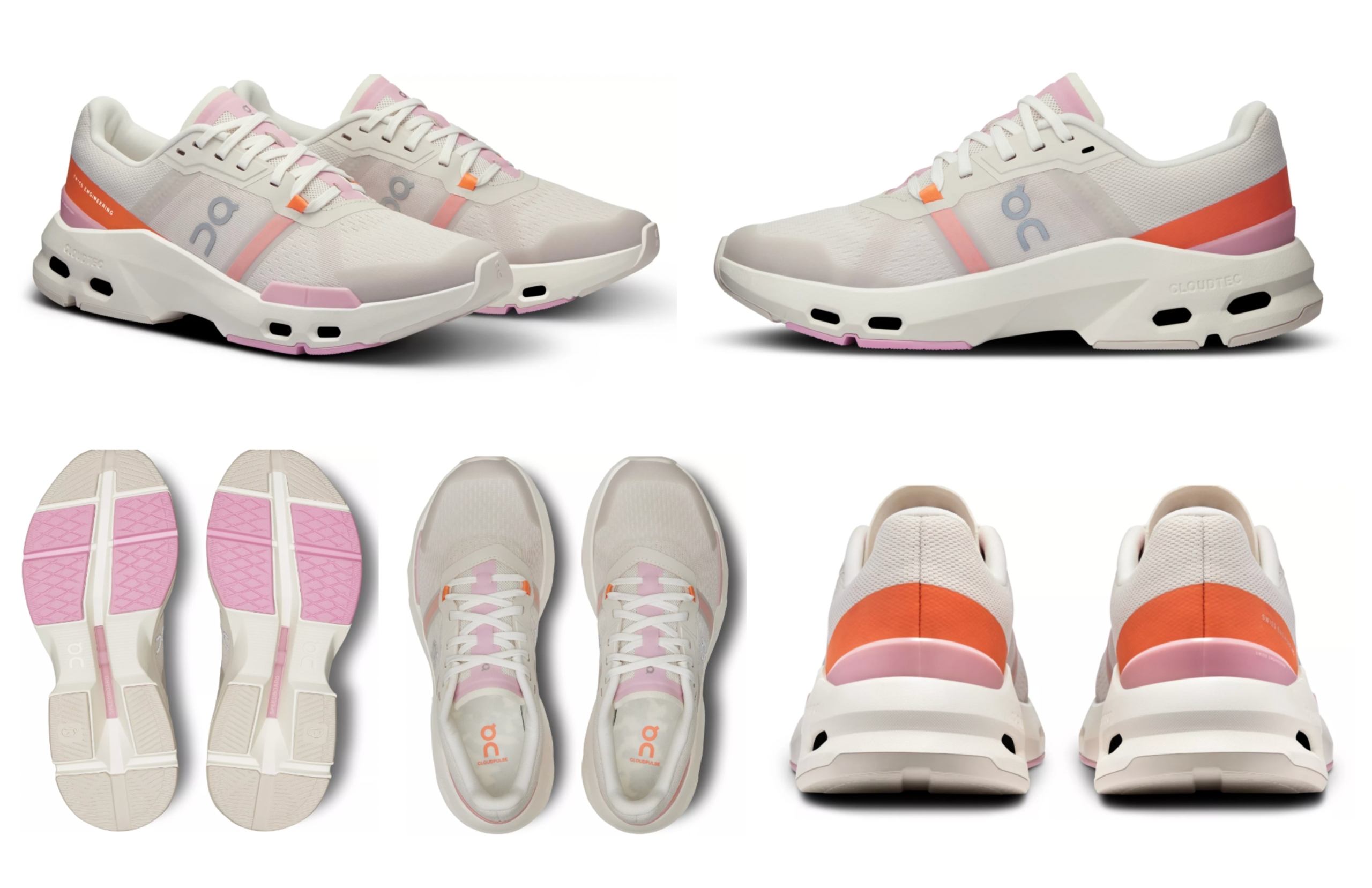 On Cloudpulse Women's White/Orange/Pink