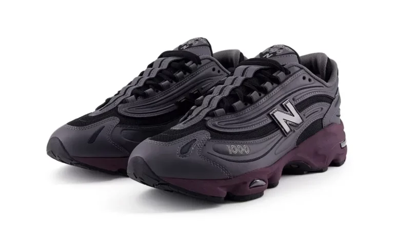 New Balance Metallic Silver & Plum 1000 Sneakers The New Balance 1000 Metallic Silver Ice Wine Releases  main image 3