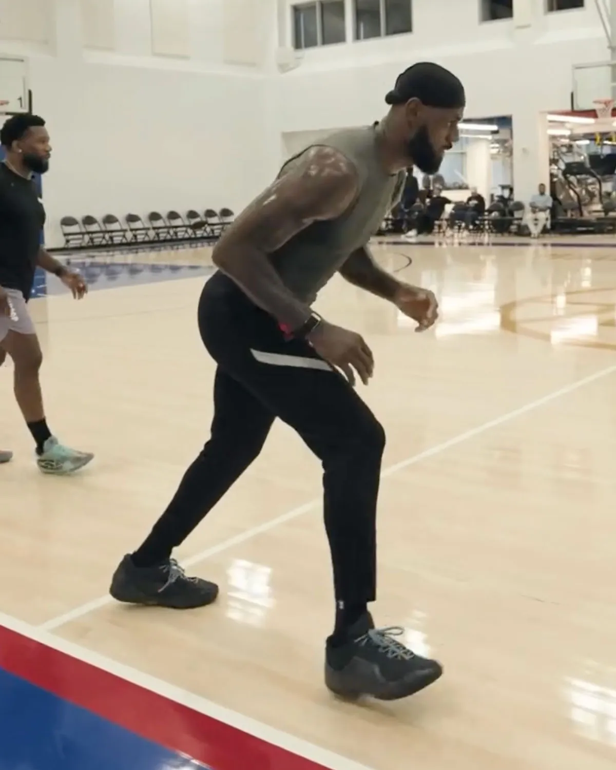LeBron wearing the Nike LeBron 23 during training