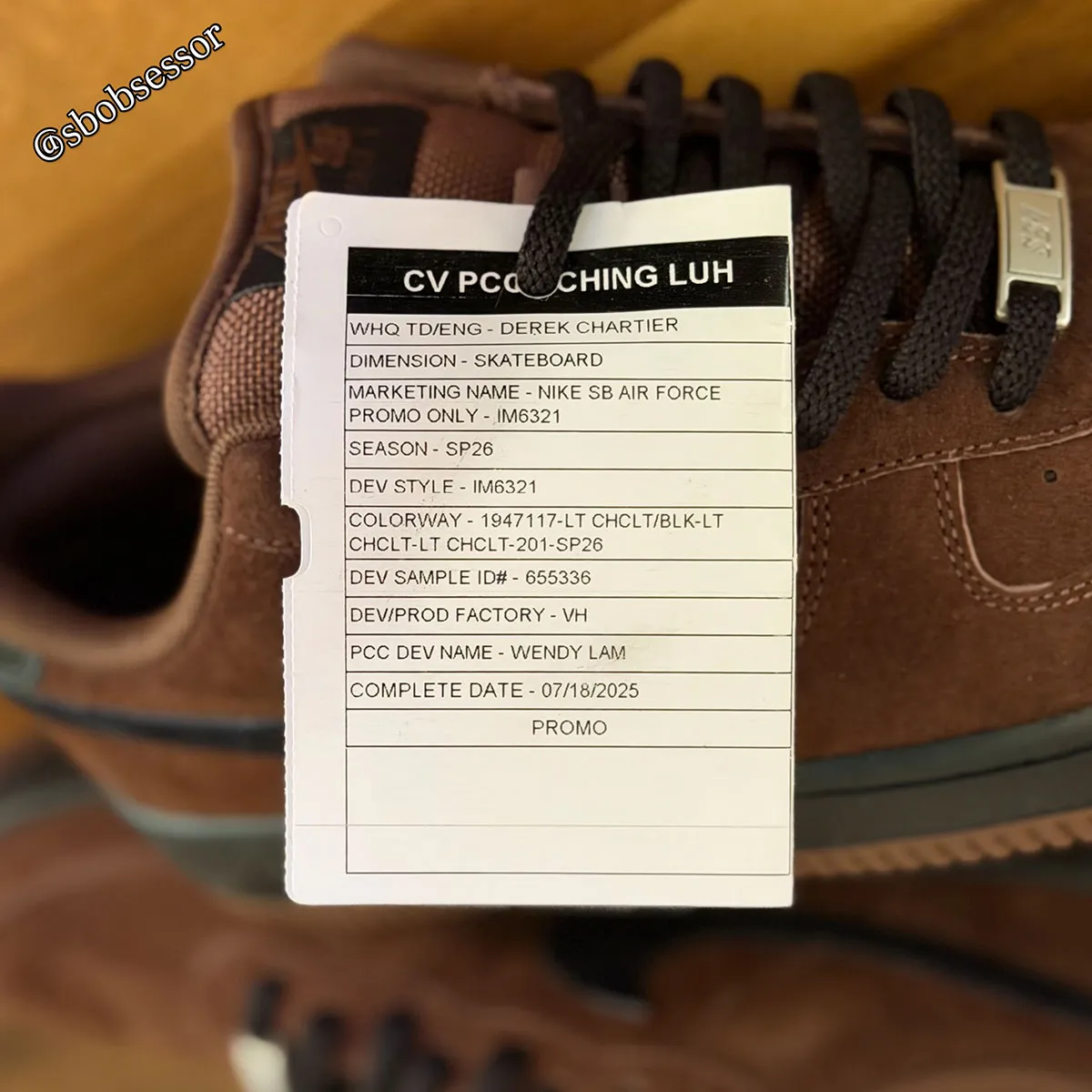 Nike SB Air Force 1 Light Chocolate Black Sample 7