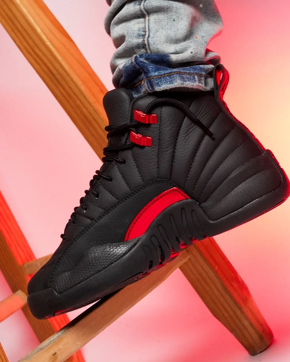 Air Jordan 12 Bloodline On Feet 2