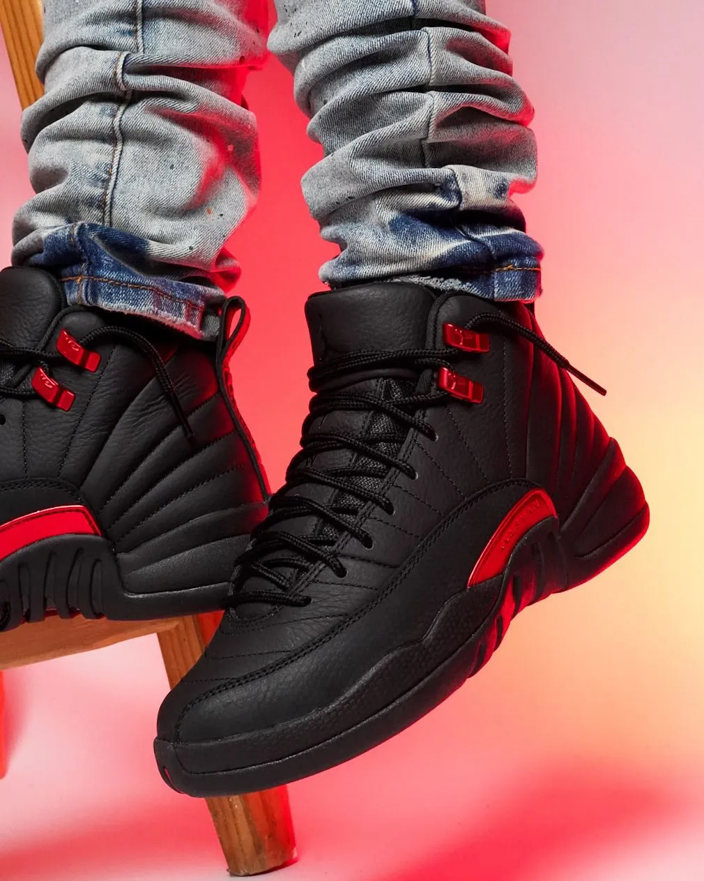 Air Jordan 12 Bloodline On Feet