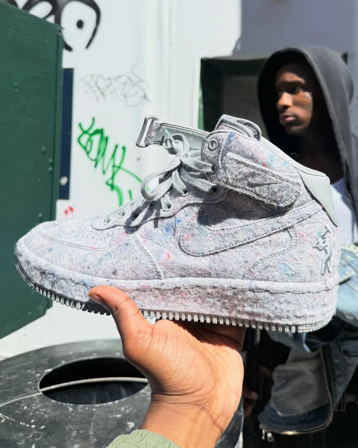 Lil Yachty Concrete Boys Nike Air Force 1 Mid Grey 1