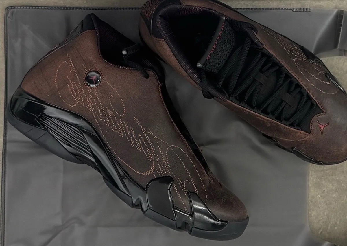 First Look at Mowalola’s Non-Mule Air Jordan 14 in “Burnt Red”
