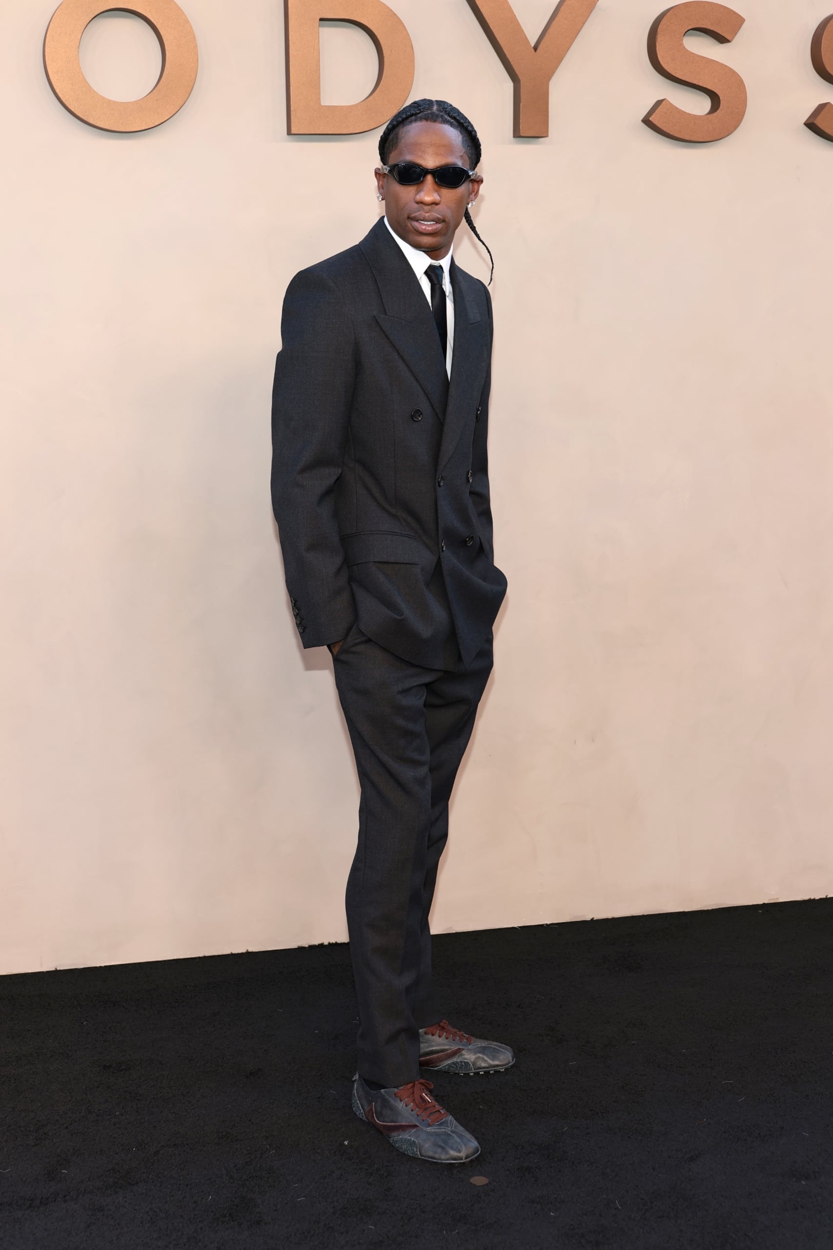 Travis Scott Unveils a Custom Nike Moon Shoe at The Odyssey Premiere