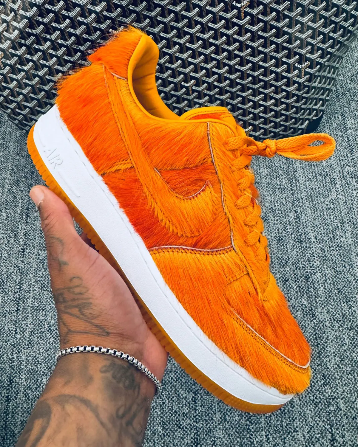Nike Air Force 1 Low Orange Faux Fur
