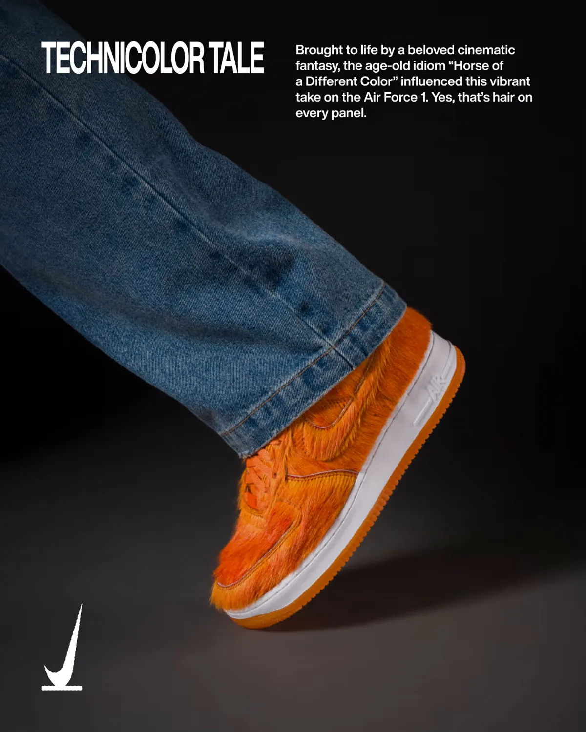 Nike Air Force 1 Low Orange Pony Hair