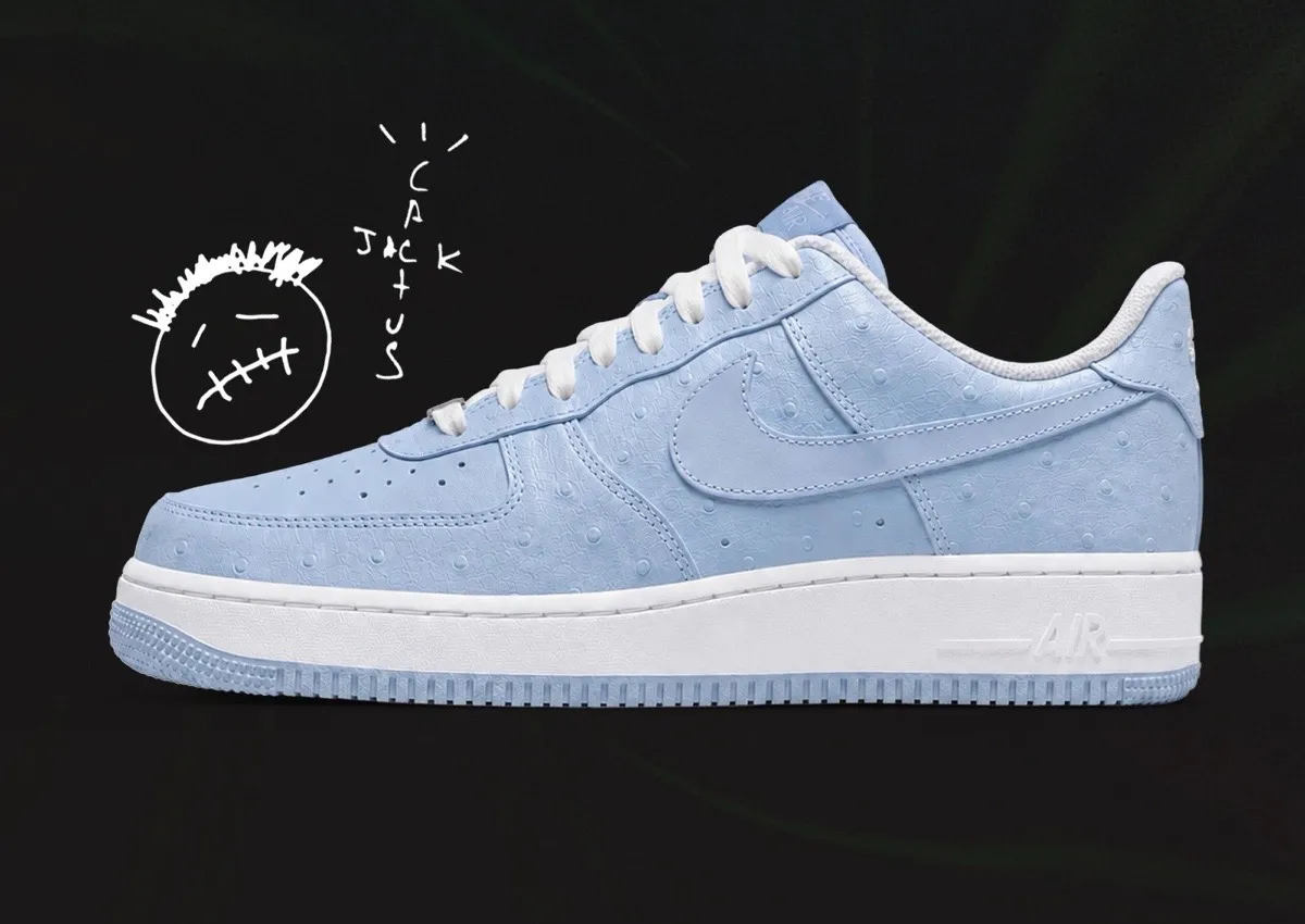 Travis Scott Nike Air Force 1 Low Ice Blue Ostrich 2026
