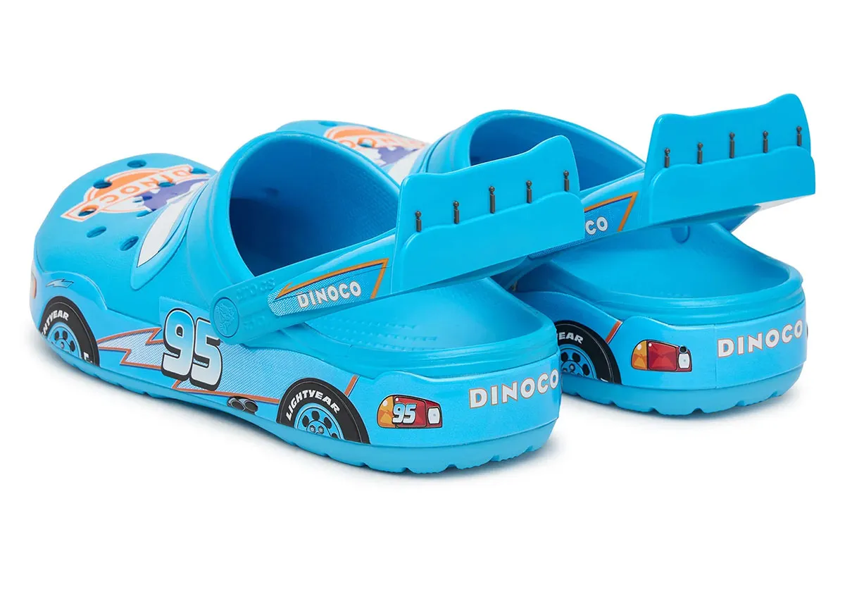 Adds a spoiler detail to the heel strap on the Lightning McQueen Dinoco