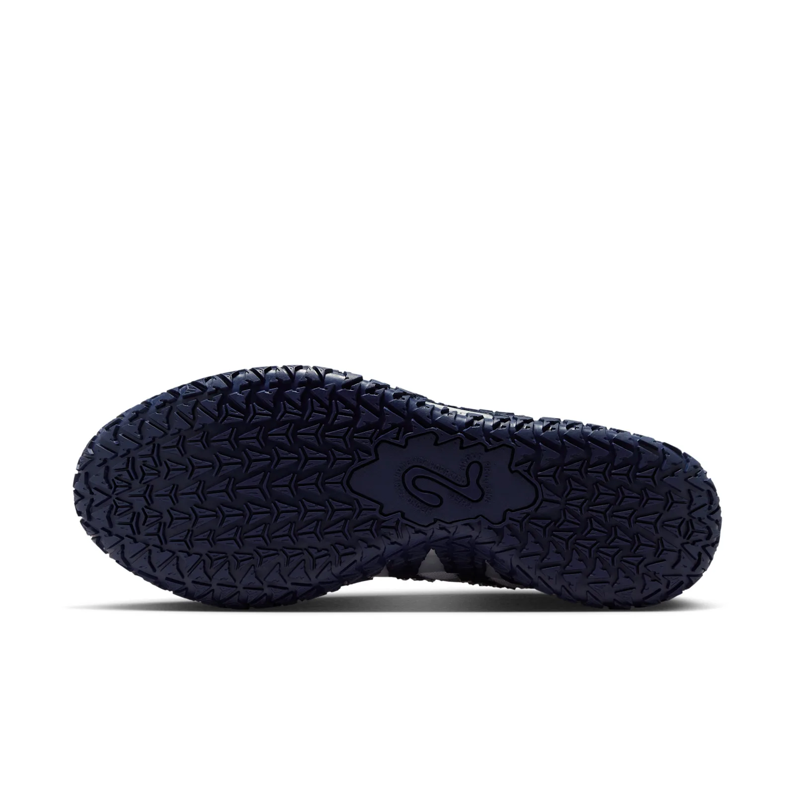 outsole view showing navy triangular tread pattern, Midnight Navy
