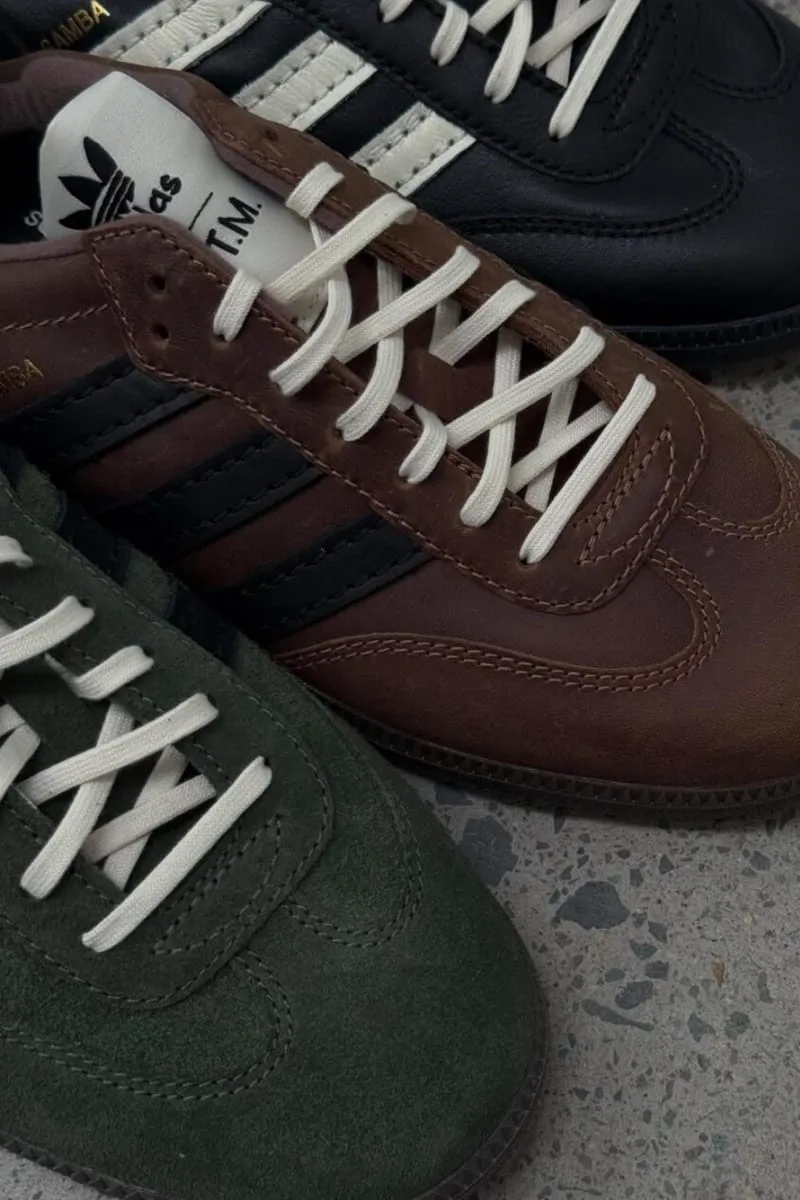 close-up lace detail on brown, black and green pairs with cream laces, PRO SFTM 011)