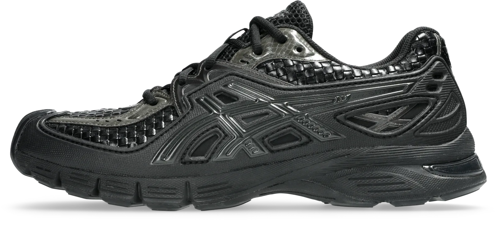 lateral view showing GEL SD LYTE text on gunmetal side panel, Black/Gunmetal