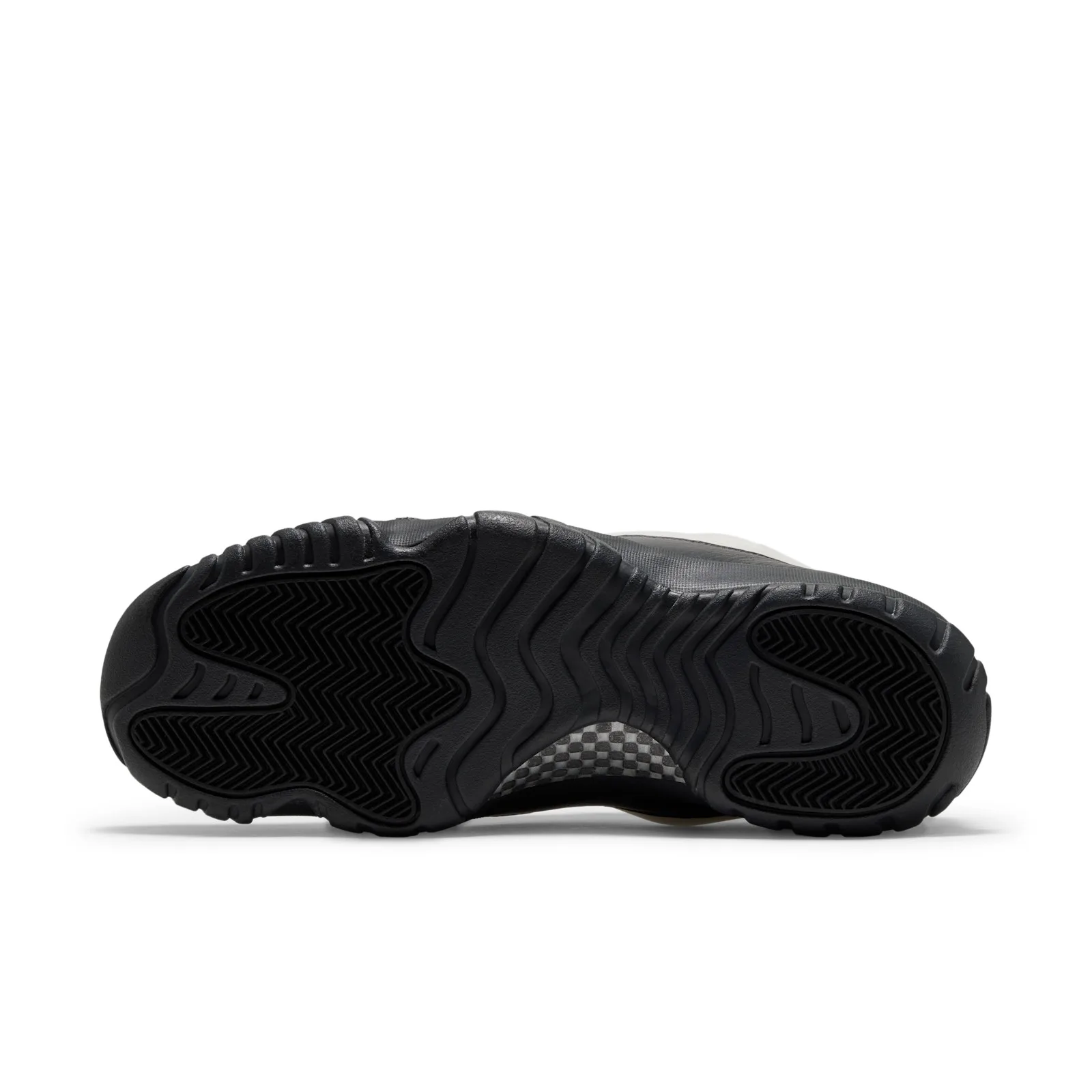 outsole view showing black rubber tread with sail midsole edge, Sail/Black