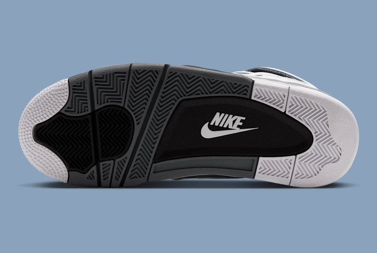 outsole view, black and dark grey herringbone tread with Nike logo, Air Flight Falcon