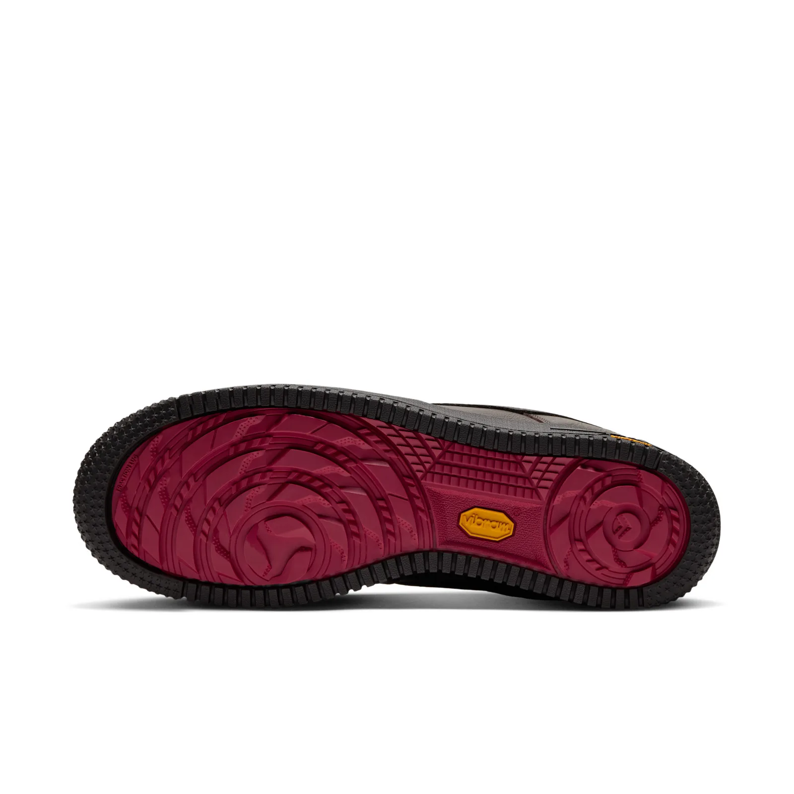 Vibram outsole delivers University Red coloring at the core on the 1 Low GTX
