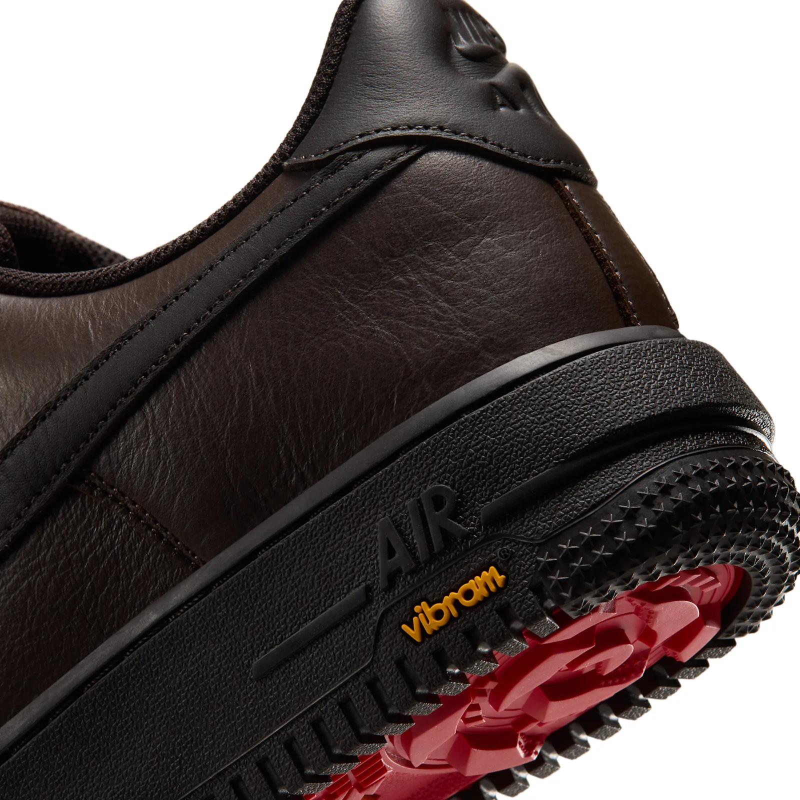 Vibram outsole delivers University Red coloring at the core on the 1 Low GTX