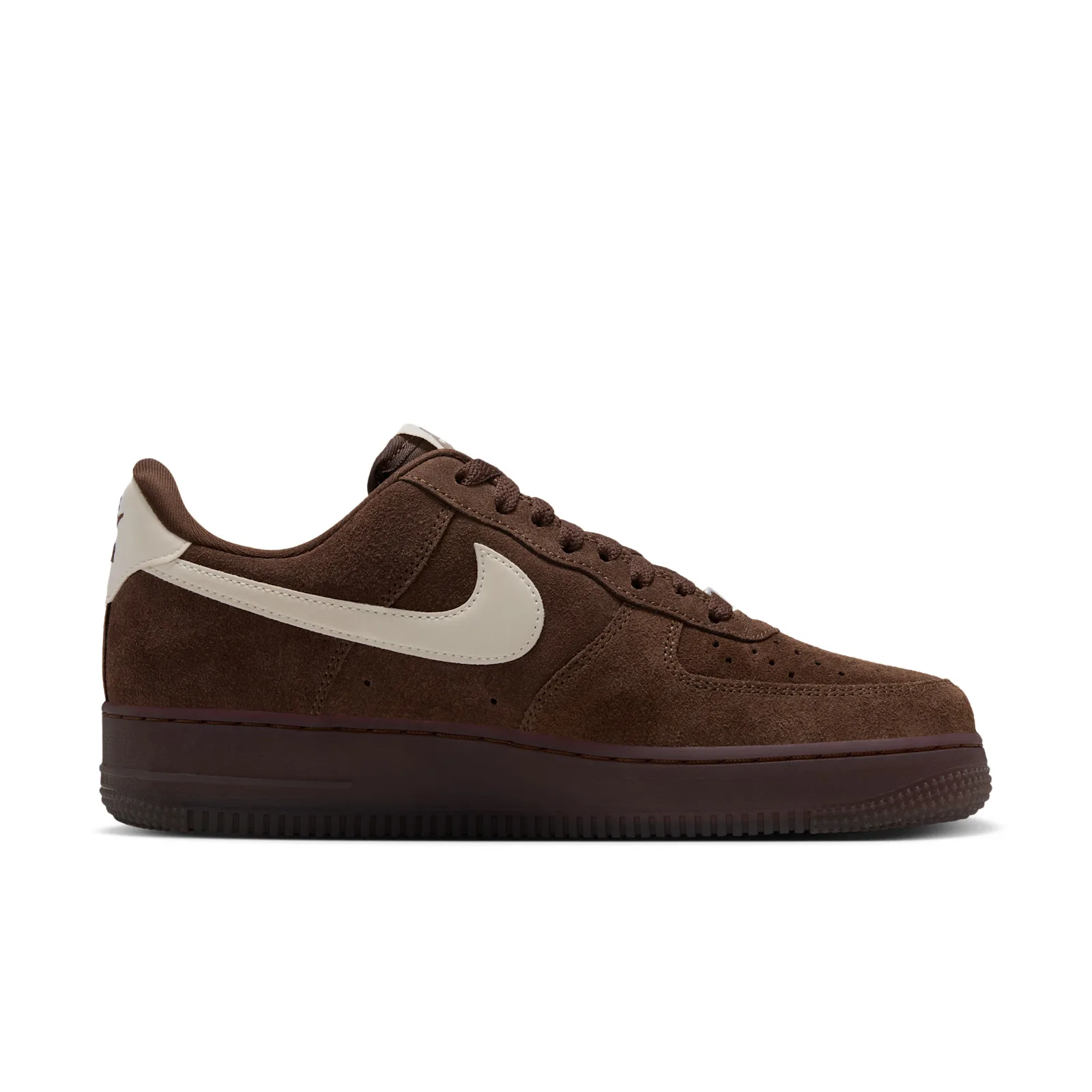 lateral view, brown suede pair, cream swoosh and heel tab, Mindfulness Pack