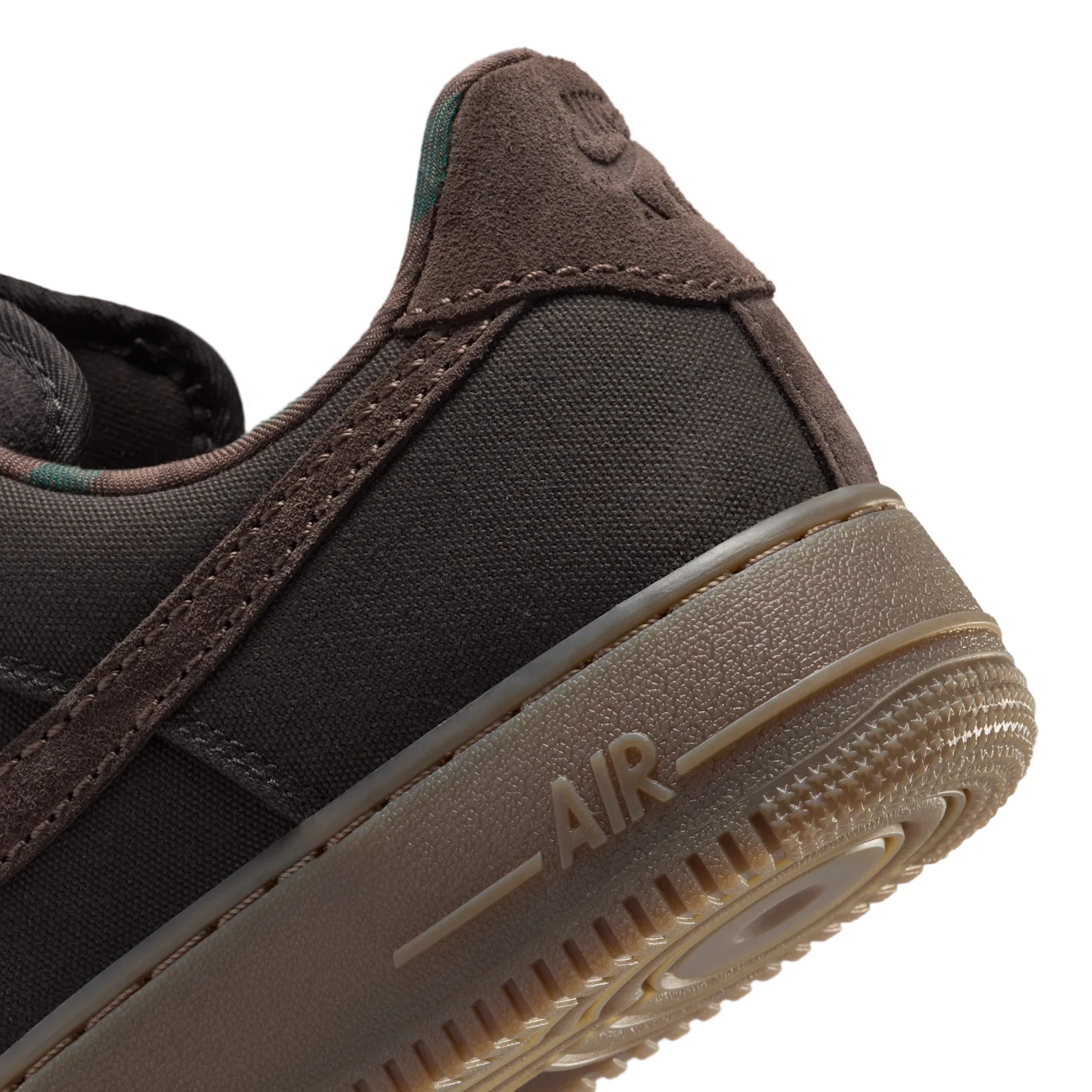 close-up heel and midsole, embossed AIR text on gum outsole edge, Workboot