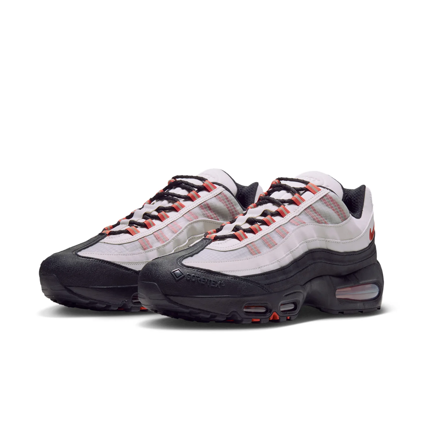 angled pair view, both shoes facing forward with orange laces, Campfire Orange