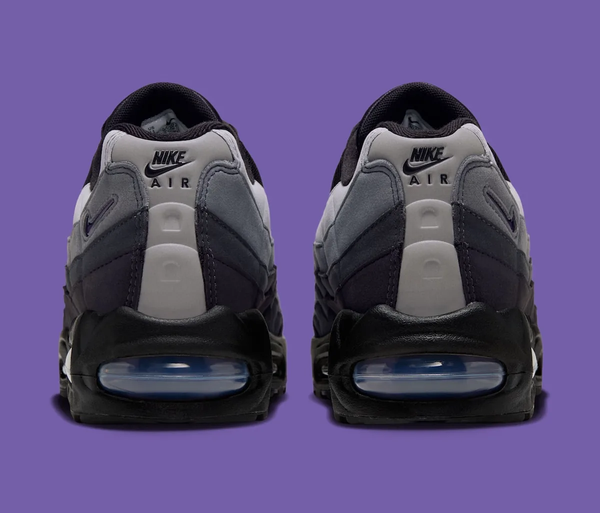 Nike Air Max 95 "Joker" in Black/Dark Smoke Grey-Smoke Grey-Canyon Purple