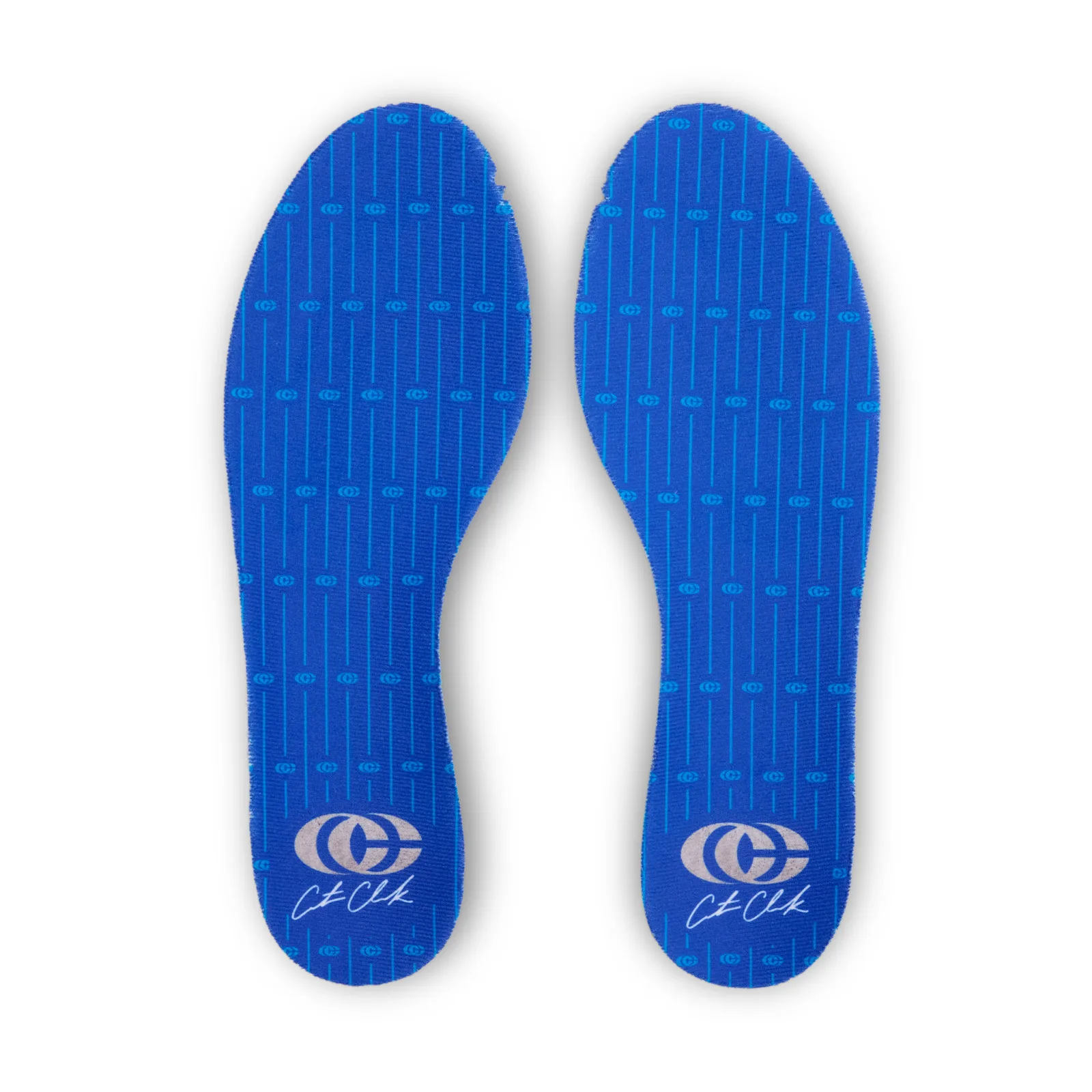insole pair, blue with logo graphic and signature print, Racer Blue/Pink