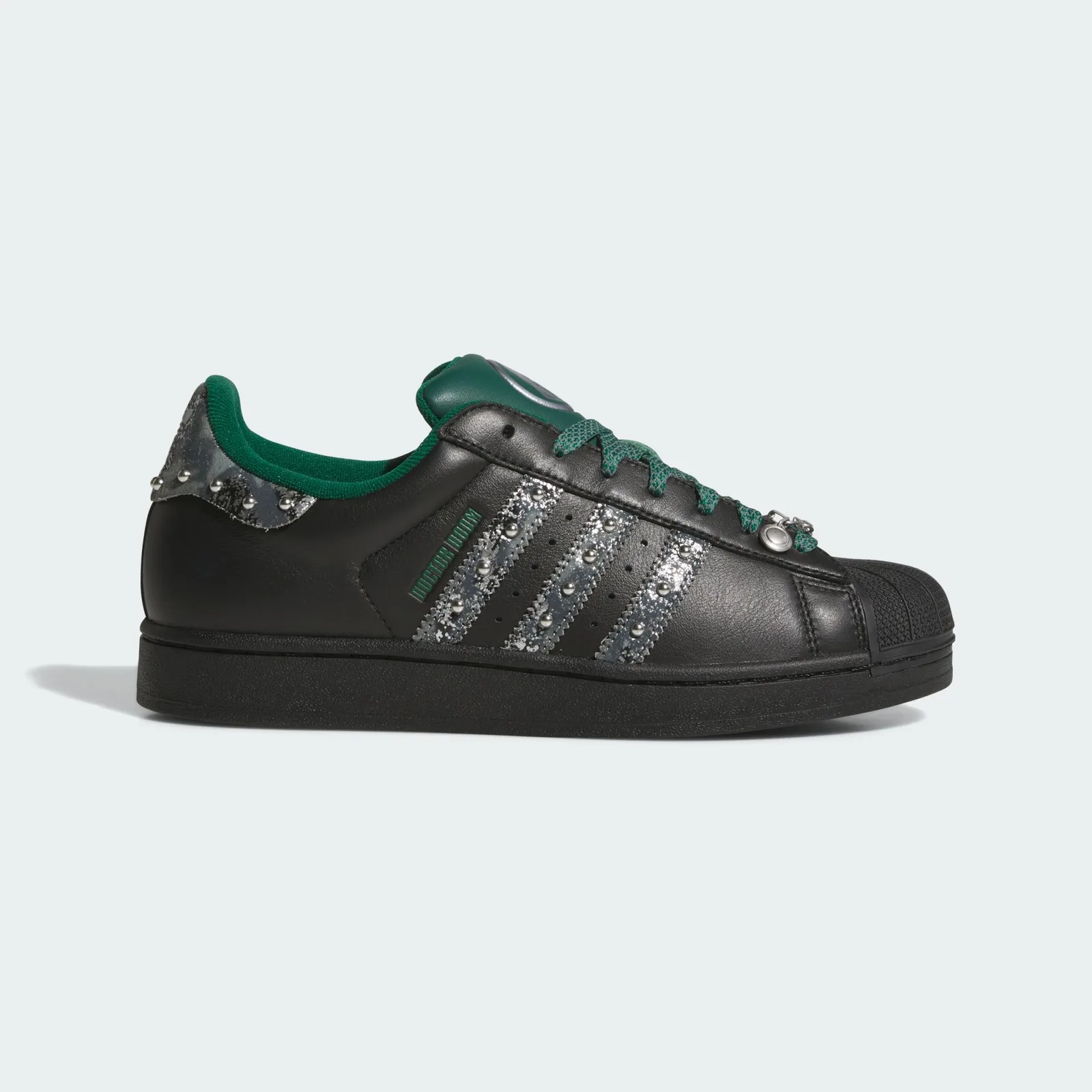 Lateral view with studded silver stripes and green Doctor Doom lettering, Doctor Doom