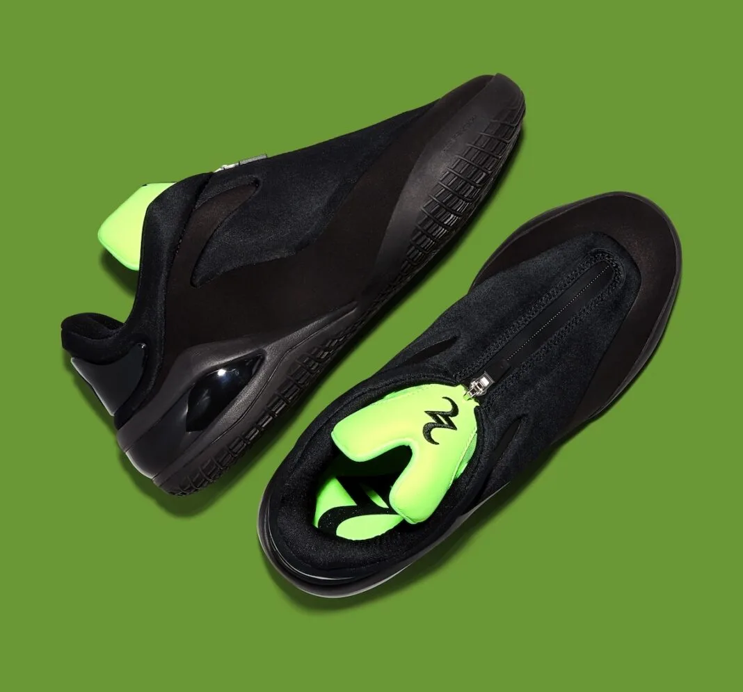 Front three-quarter view of the pair of Shock, The “Shock” colorway released September 24, 2026, for $140