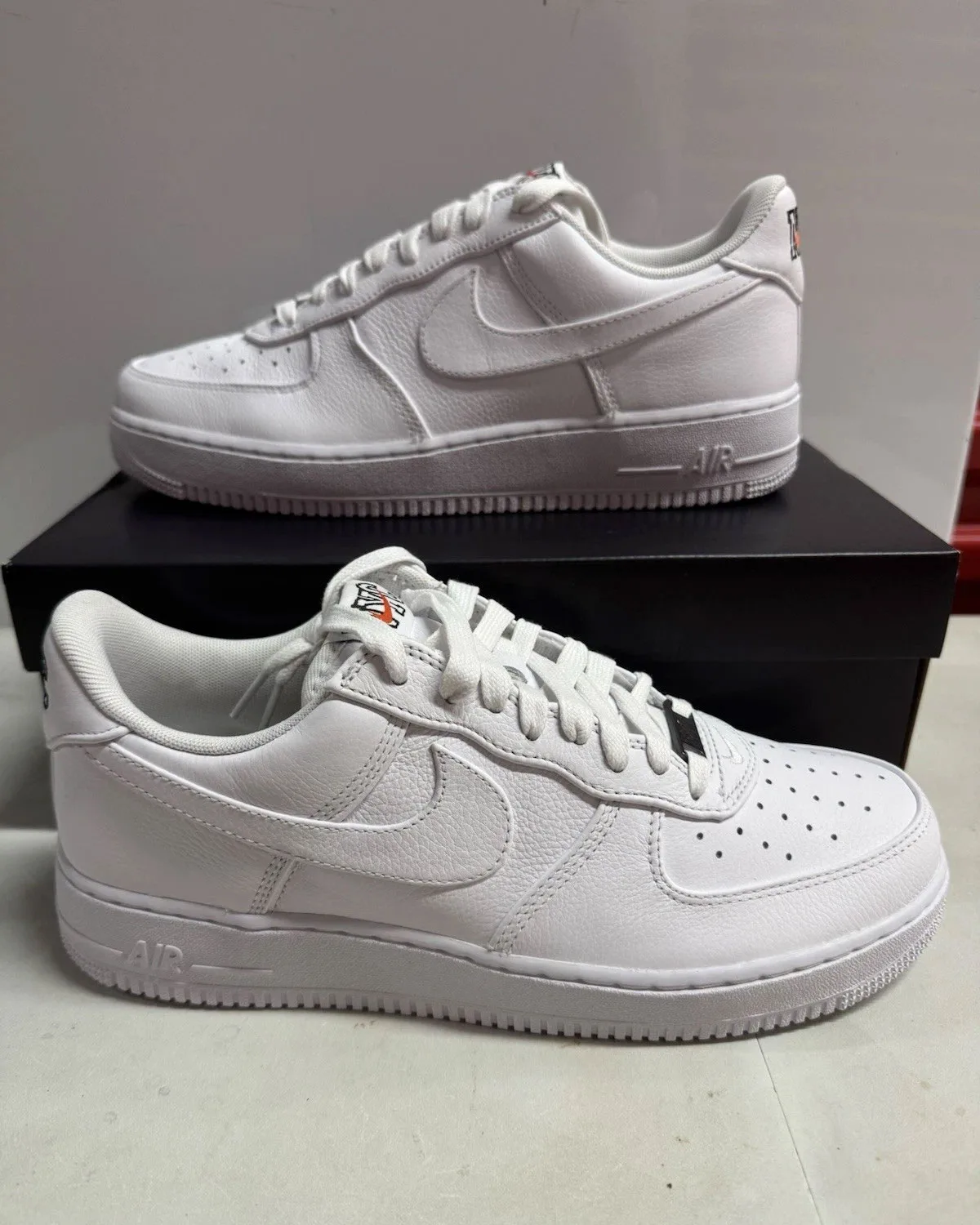 Front three-quarter view of the pair of NYC Triple White