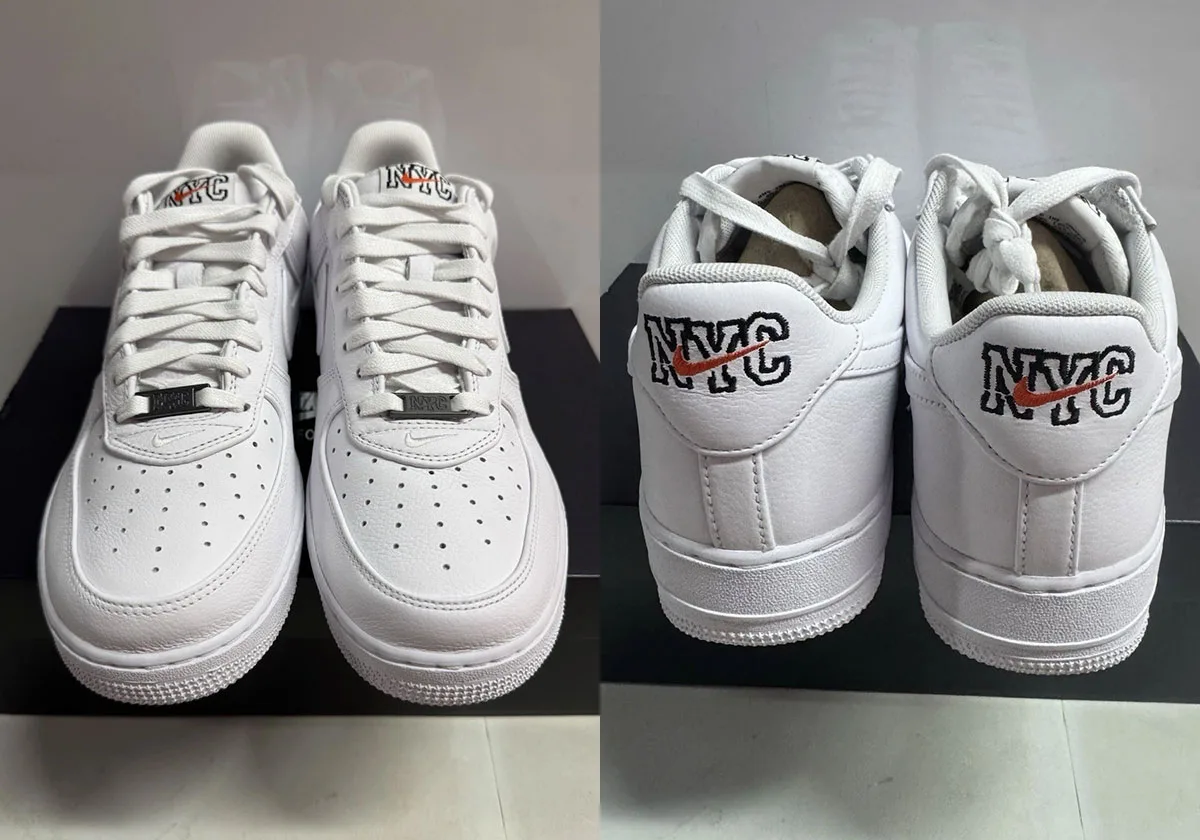Front three-quarter view of the pair of NYC Triple White