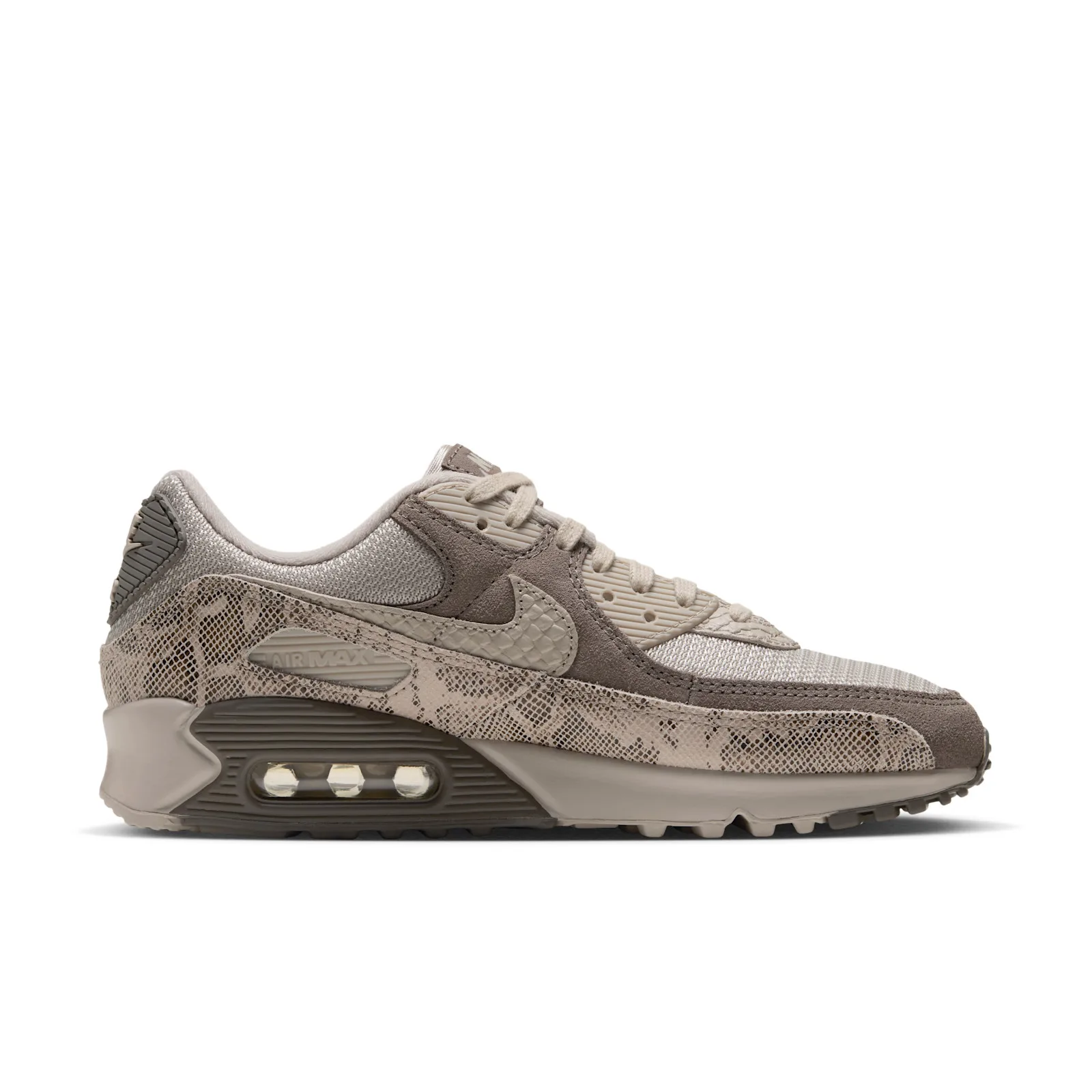 Medial view with a cream textured Swoosh and snakeskin mudguard, Python