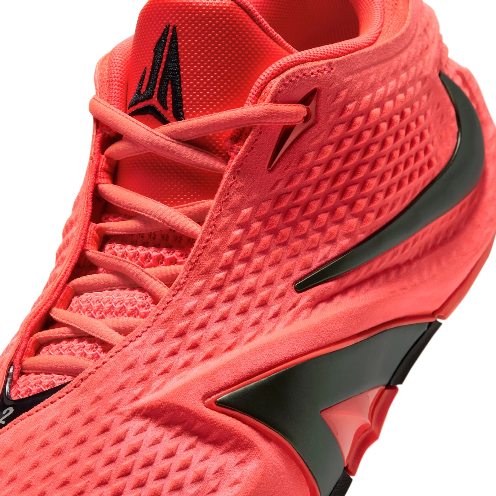Upper detail with coral diamond texture, matching laces and black tongue logo, Code Red