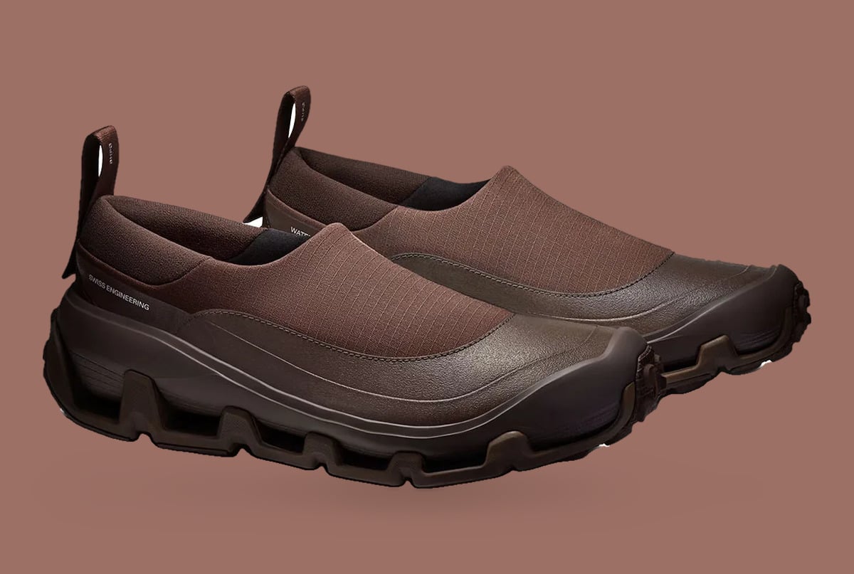 Pair in three-quarter view, brown ripstop uppers, heel loops and chunky lugged soles, Cloud Low Waterproof